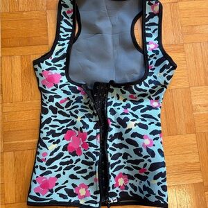 Zebra Print Jessica Simpson Waist Trainer with Pink Floral Accents